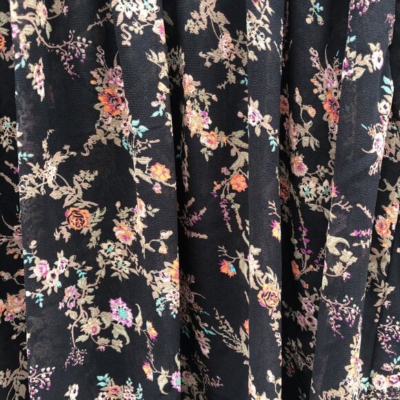 Sheer Floral Flowy Boho Crochet Long Sleeve Blouse - Picture 3 of 5